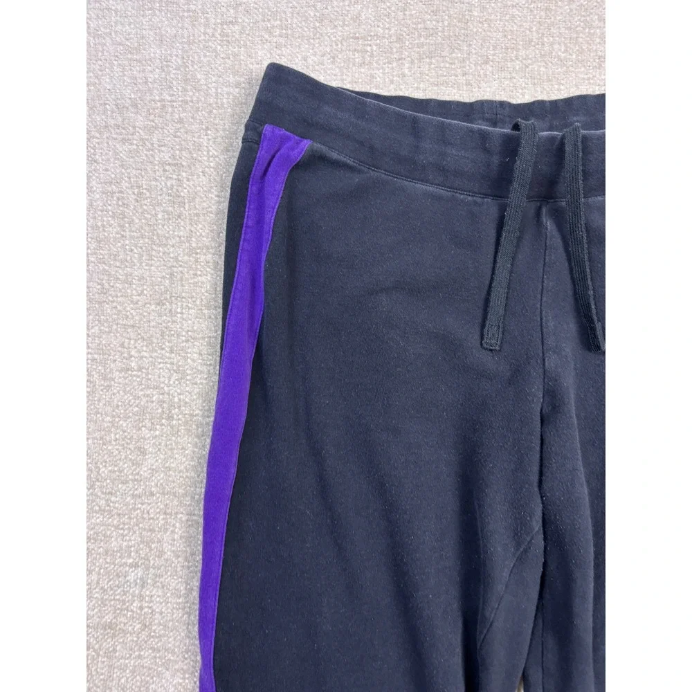 Y2K Nike The Athletic Dept Womens XL Black Purple Side Stripe Sweatpants Joggers